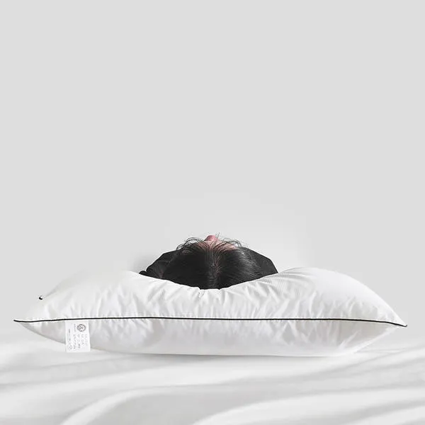 60S Cotton A Class Baby-grade Non-fluorescent Hotel Pillow Pillow Pillow - Low Pillow Classic Black