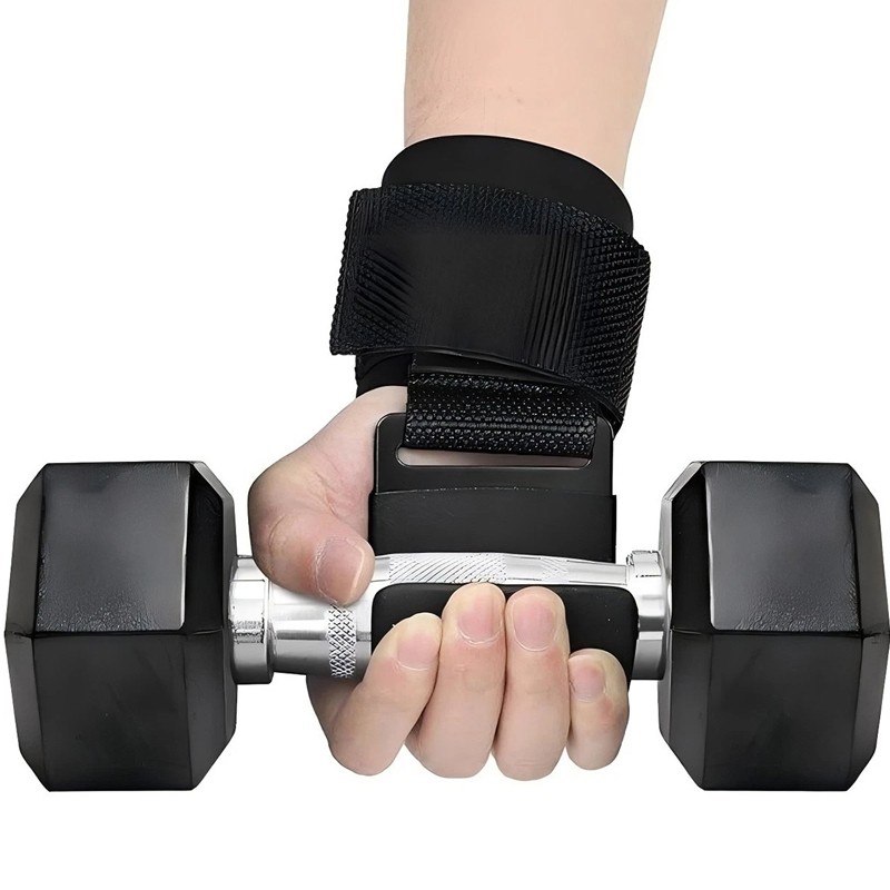2Pcs Weight Lifting Hooks Gym Training Wrist Support Straps Bar Grips R — image 2