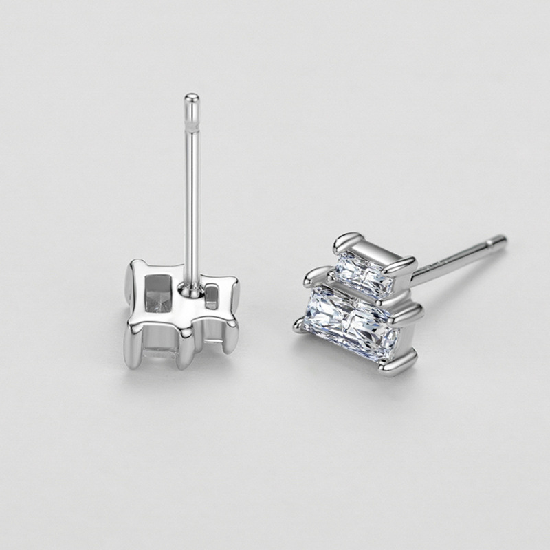 Title 4, Sterling Silver Diamond Zircon Earrings Female