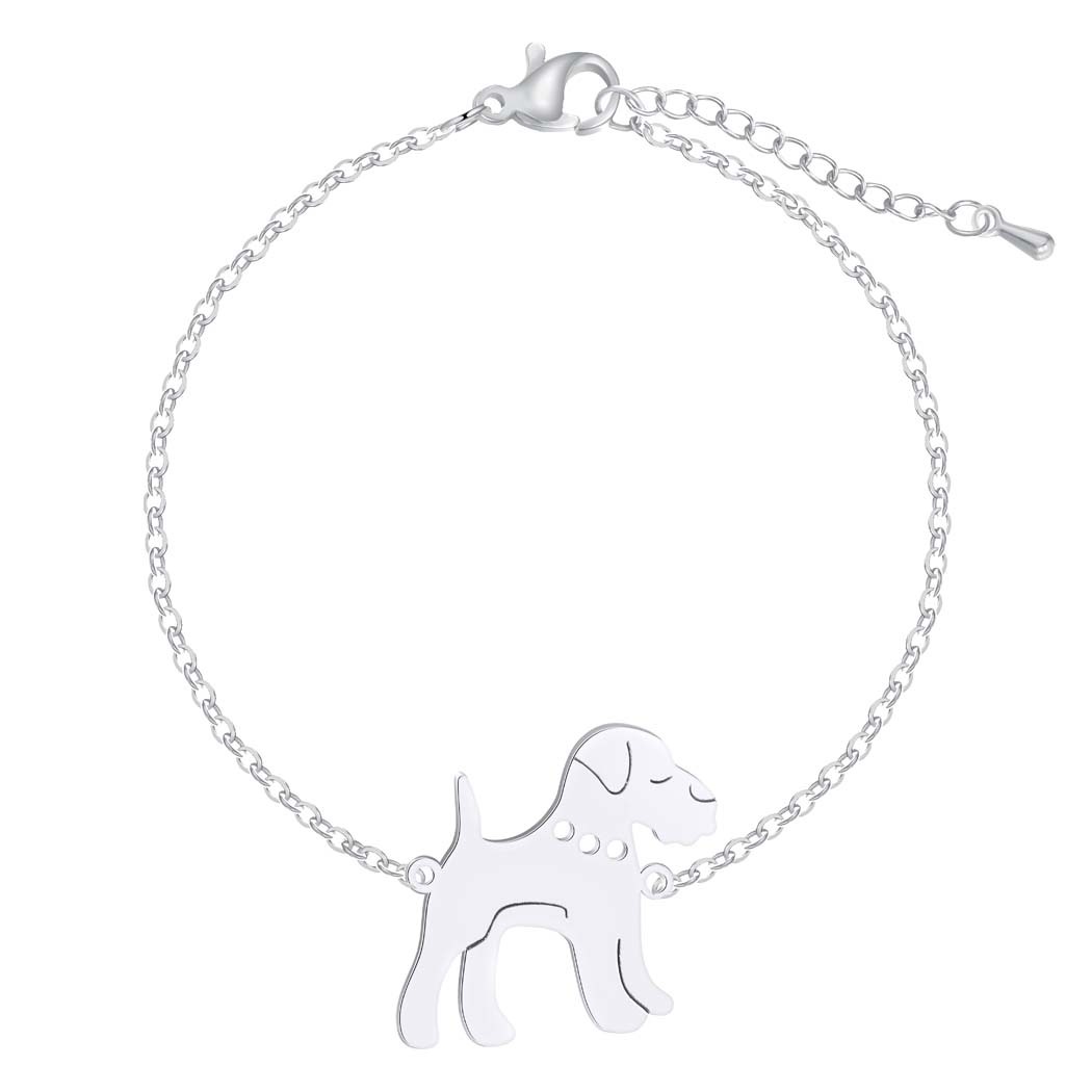 Stainless Steel Animal Pendant Fashionable Cute And Cute Pug Bracelet