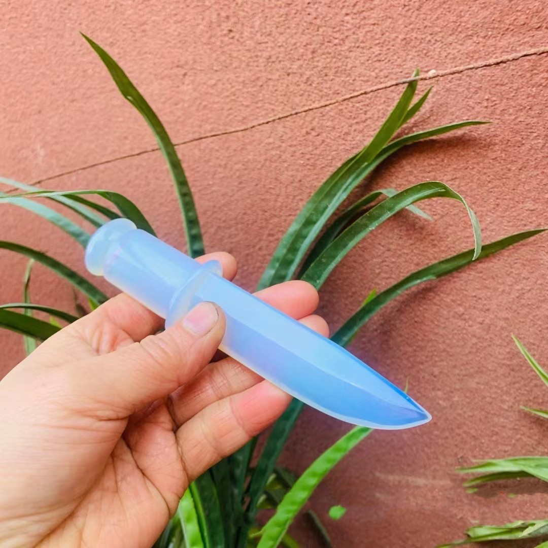 Carved Opal Dagger Home Office Crystal Ornaments