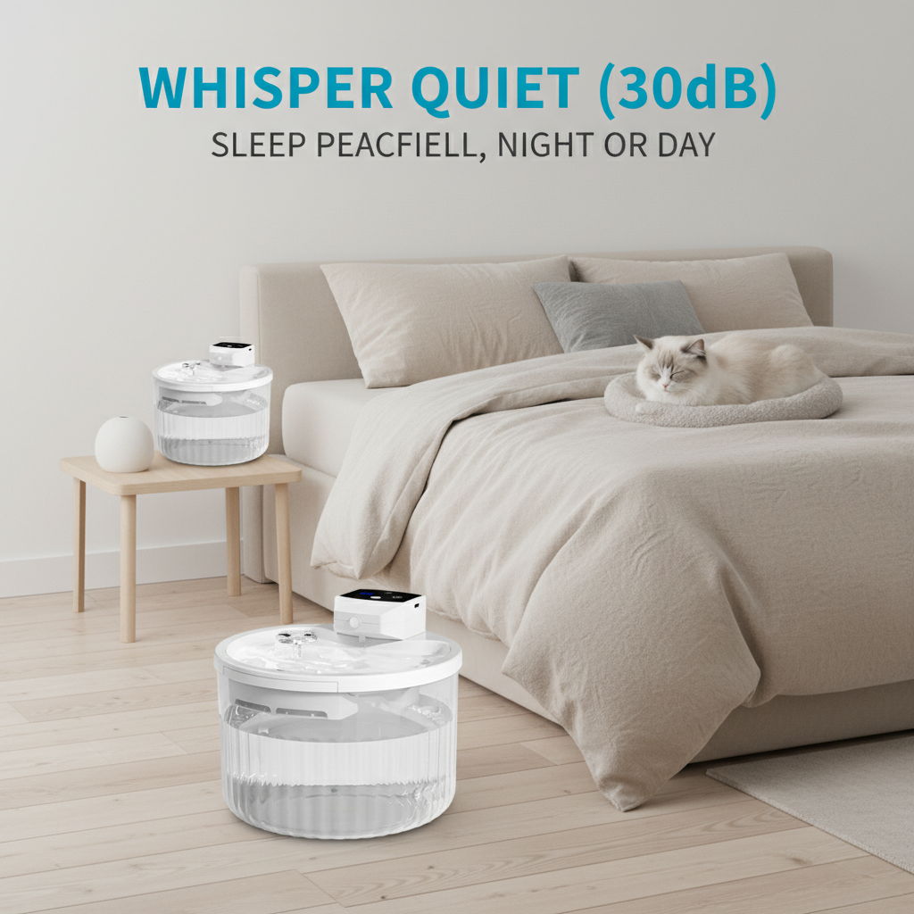 2000ML Wireless Pet Drinking Fountain, 2500mAh Rechargeable, Motion Sensor Circulating Running Water Bowl For Kittens Puppies