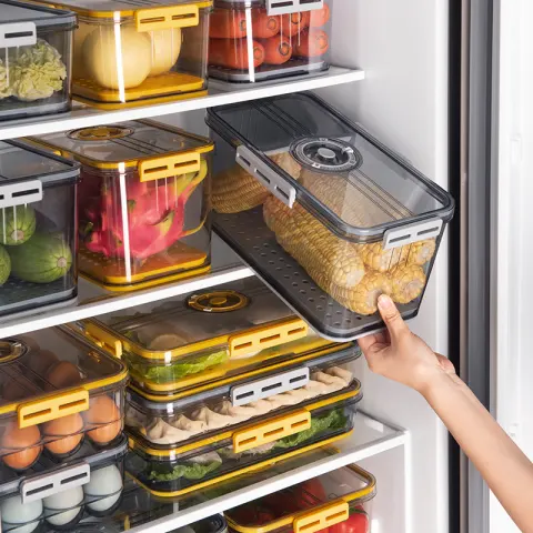 Refrigerator Storage Box Transparent Food Grade PET Plastic Box