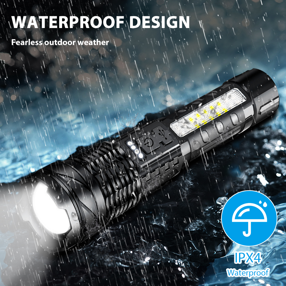 LED Flashlight Floodlight USB Rechargeable Torch Camping Light Battery Lamp — image 8