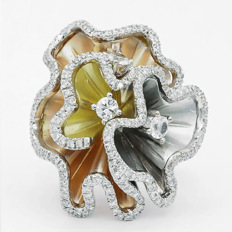 Fashion Classic Alloy Big Flower Ladies Ring