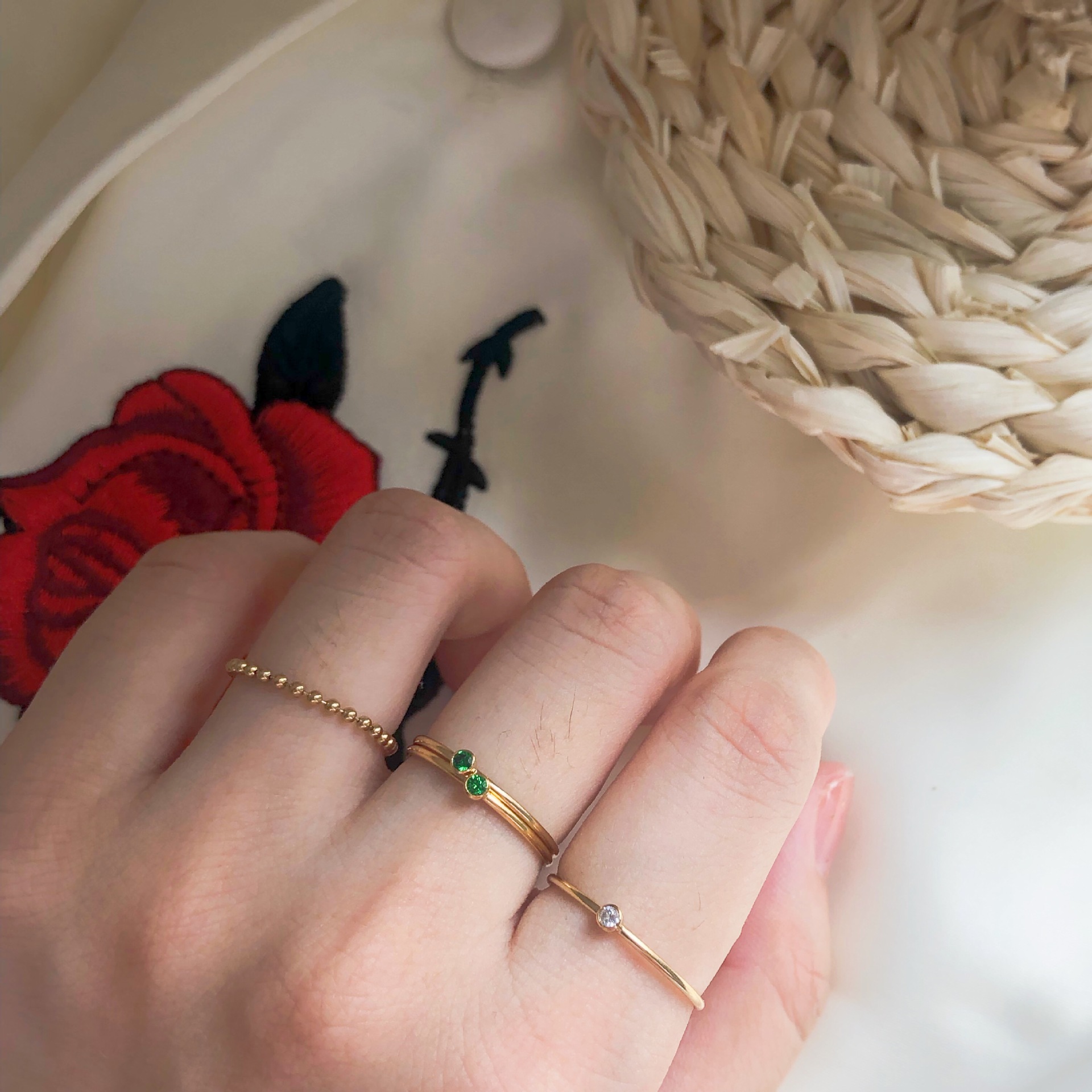 مجموعة خواتم الزيكون المقاومة للتلاشي بتصميم بسيط وأنيق