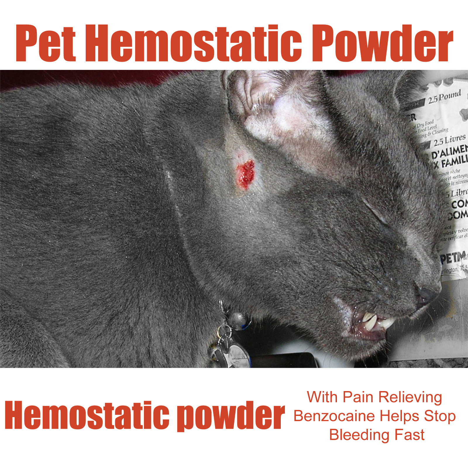 Pet Hemostatic Powder, Fast Bleeding Stop Wound Care Powder For Dogs Cats, Gentle Pet Nail Cut Skin Injury Healing Powder 50g thumbnail 3