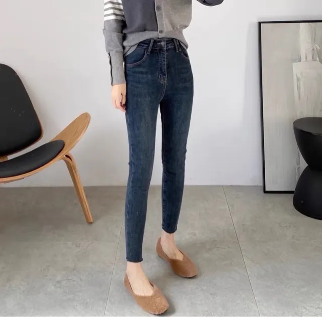 Women's Slim High Waist Stretch Skinny Jeans Blue Black - Shop at LoveMi