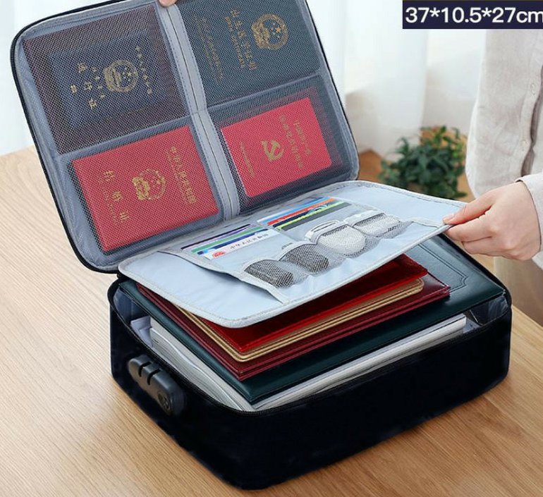 Multifunctional Travel Storage Bag, Cationic Waterproof Organizing Storage Zipper Bag, File And Passport Storage Bag With Combination Lock