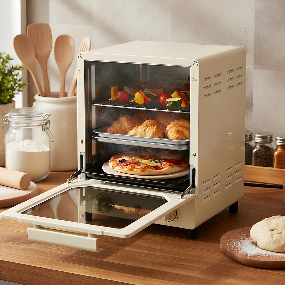 15L 3 Tiers Mini Oven Kitchen Electric Toaster Grill Portable Baking Cooker — image 2