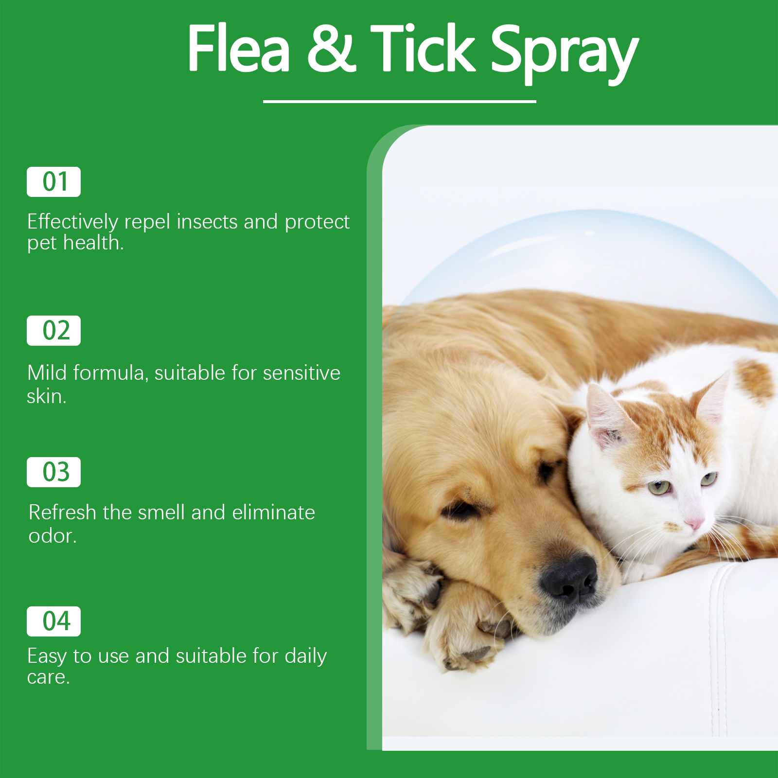 Natural Flea & Tick Spray For Dogs & Cats, Plant-Based Pest Repellent Kills Fleas, Ticks, Lice & Mites — foto 5