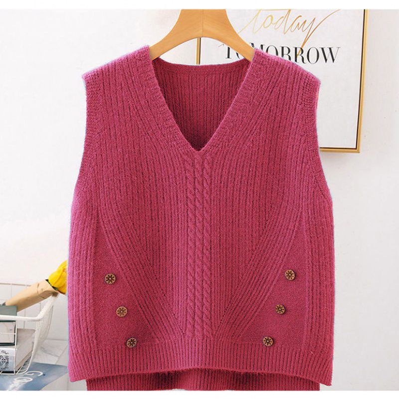 Title 8, Hem split pullover trui dames vest kraag klein ...