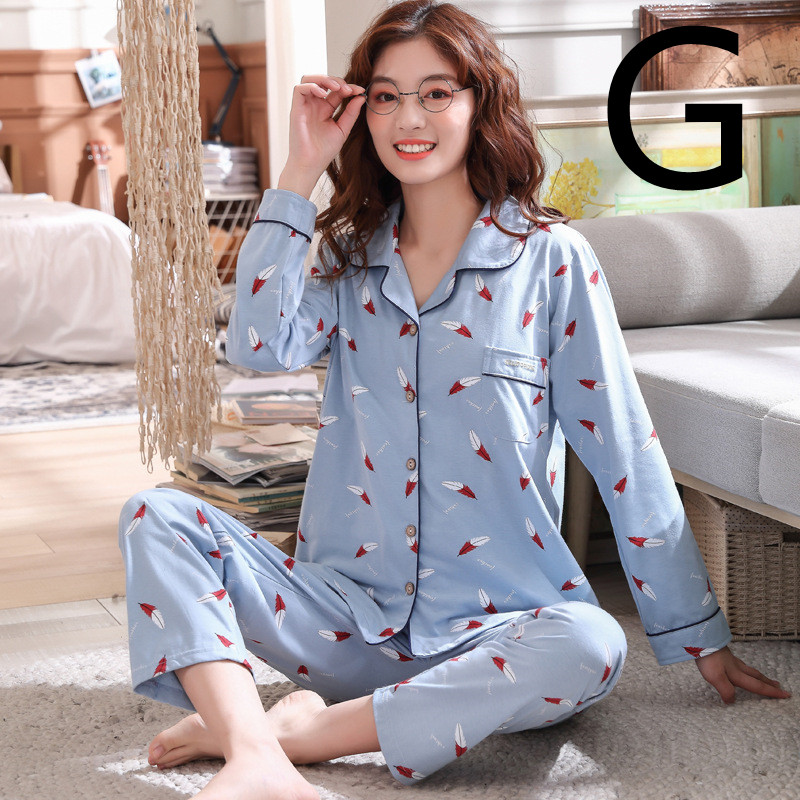 Title 6, Ladies Cotton Pajamas Cute Long-sleeved Summer ...