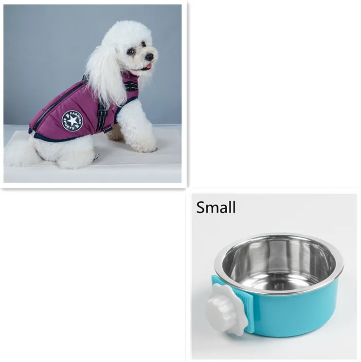 Waterproof Dog Clothes Winter Dog Coat With Harness Warm Pet Clothing Big Dog Jacket Chihuahua Labrador Coat Costume - Purple
