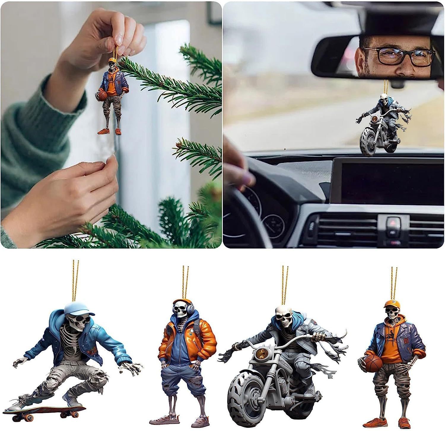 Title 3, Halloween Skull Automobile Hanging Ornament