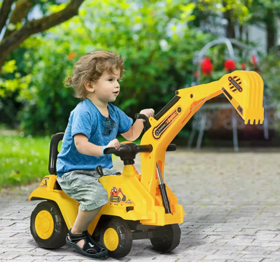 3-in-1 Ride On Excavator Digger Scooter