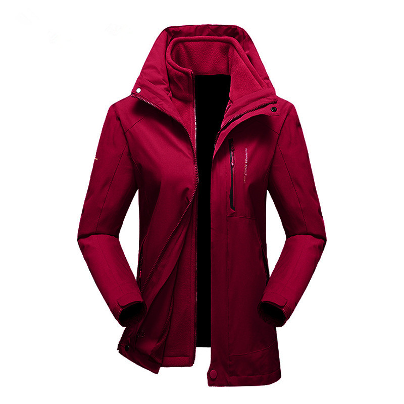 Outdoor Couple Jacket Men's Three-in-one Warm Mountaineering Ski Suit Women's Two-piece Suit