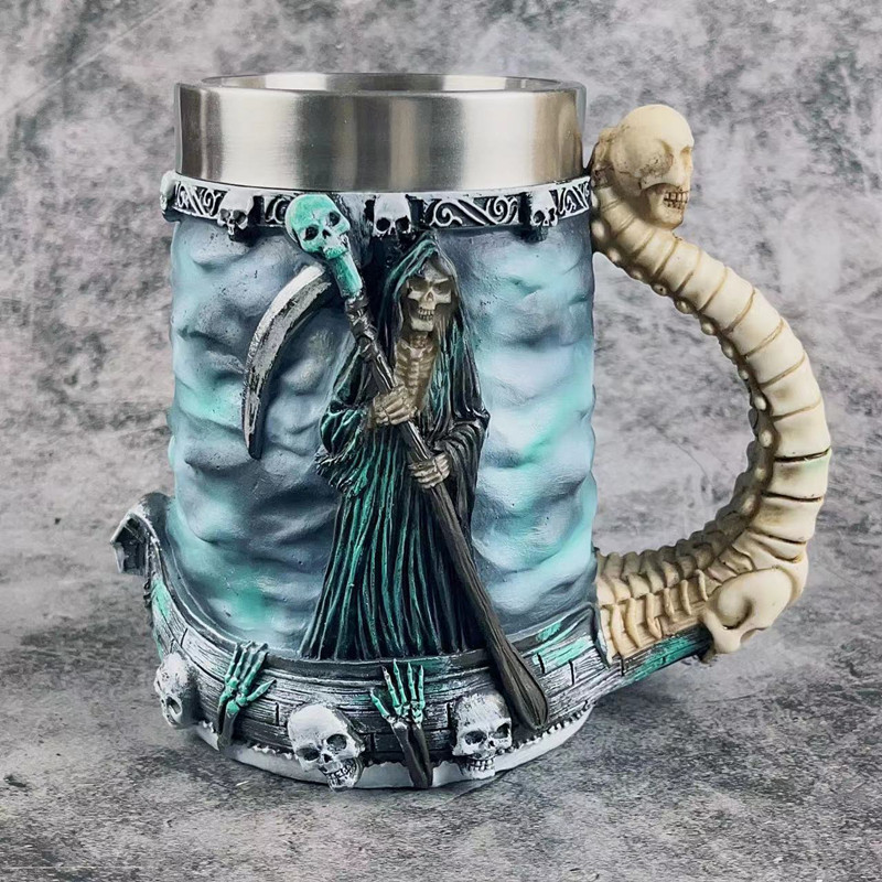 European and american death ship skull mug (death ship beer