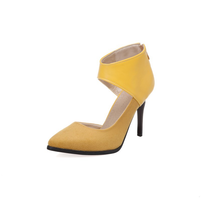 Women's New Large Size High Heel Toe Roman Sandals Yellow - Shop at LoveMi