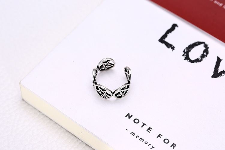 Title 1, Pentagram Openwork Retro Rings Women