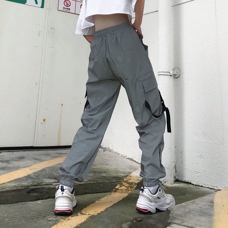 Title 3, Harajuku Fenggang Crack Reflective Pants Men