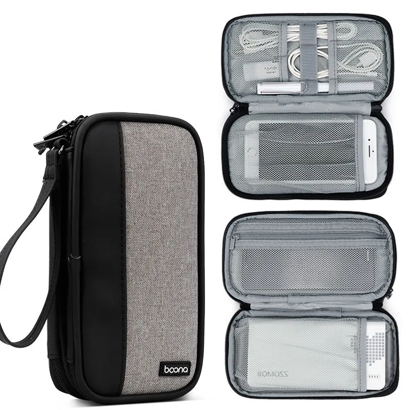 Power Protection Cover Earphone Storage Box - Double Layer Stitching
