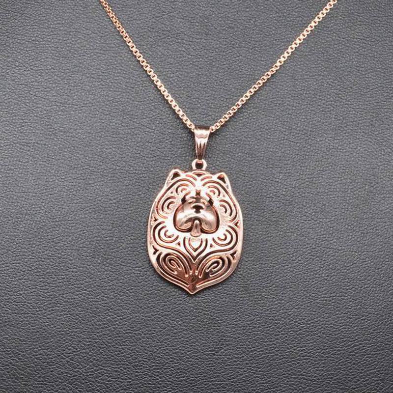 Fashion Women Dog Necklace Couple Alloy Chow Chow