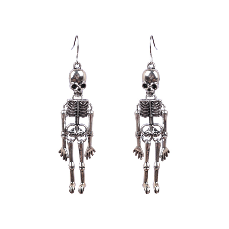 Earrings european and american skull exaggerated nightclub