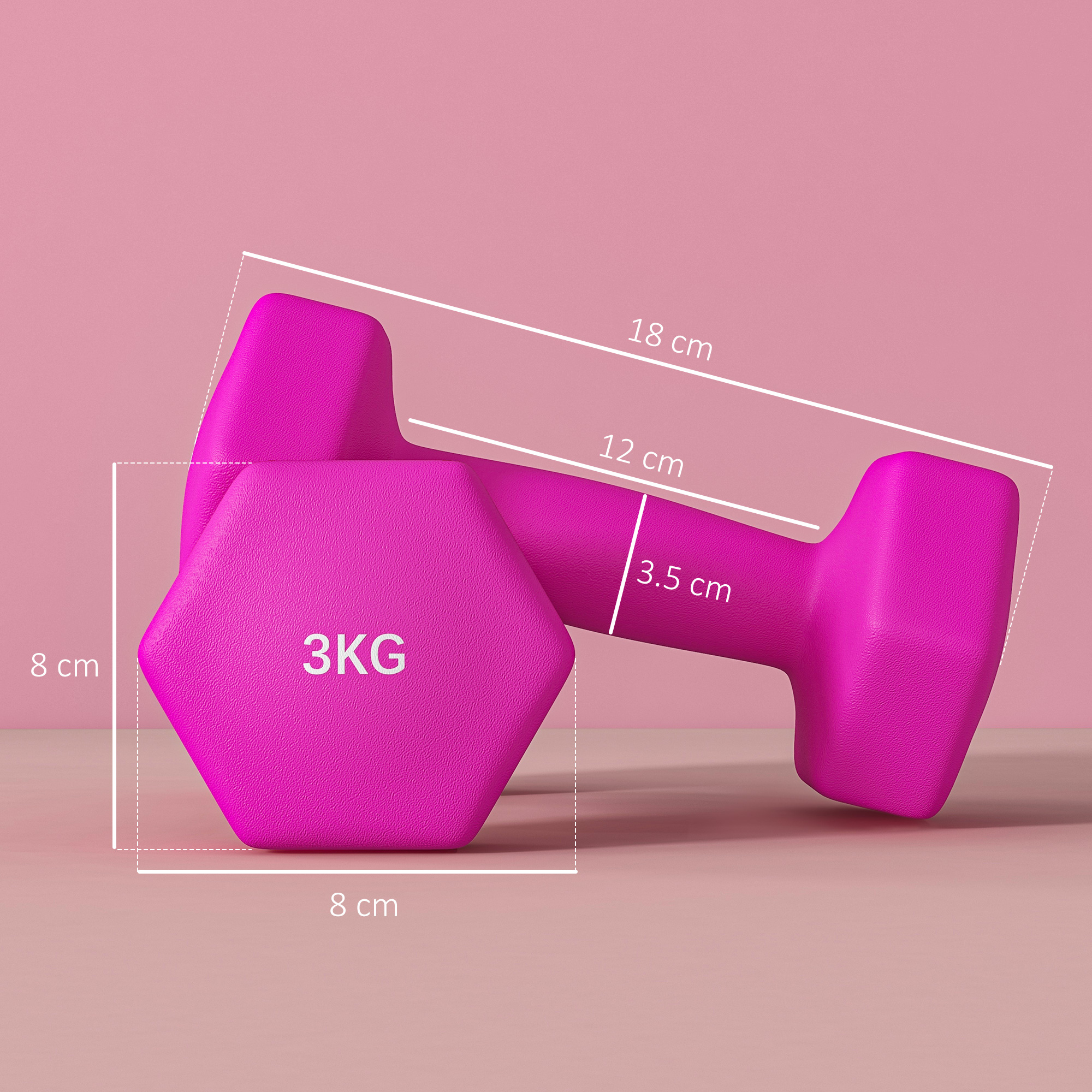 2 X 4kg Hexagonal Dumbbell Set With Anti Slip Grip, Suitable For Home Gym — image 9