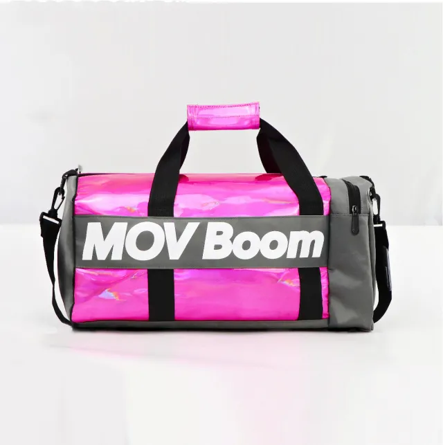 Sports Training Yoga Bag Laser Pu Leather Gym Bag Pink - Shop at LoveMi