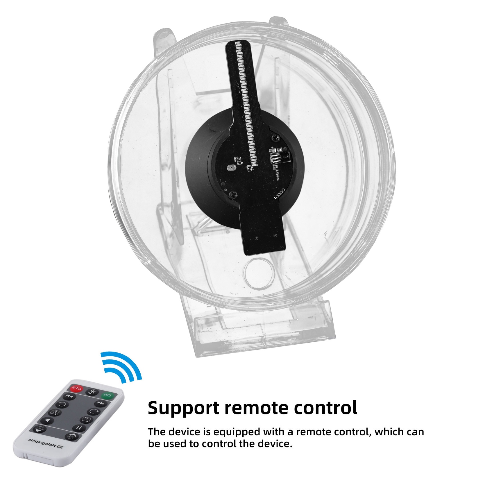 Wiilala 3D Holographic Fan, 4.7 Inch 3D Holographic Fan With WiFi Projector, Built-in Video - HD LED Holographic Disesktop Stand, LED Holographic Display Screen, Suitable For Shops, Bars, Gifts