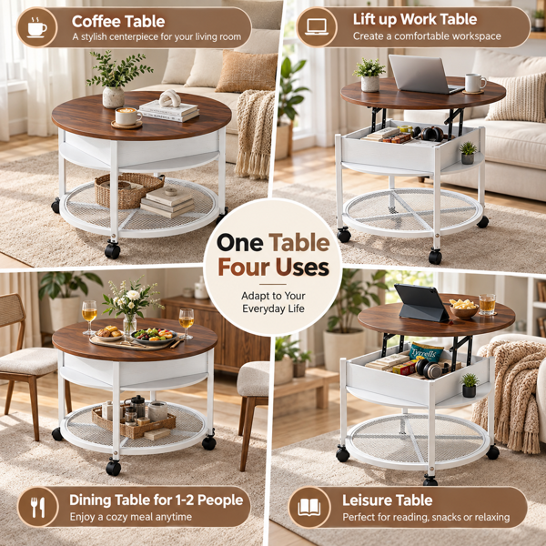 Round Lift Top Coffee Table, picture 2 of 5