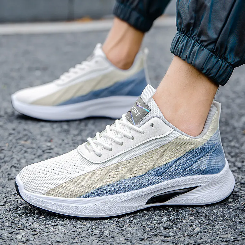Color-blocked Mesh Sneakers Men Breathable Comfortable Casual Fashion Lace