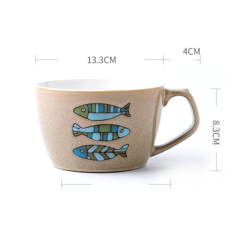 Title 10, Ceramic Large Capacity Wide Mouth Breakfast Mug