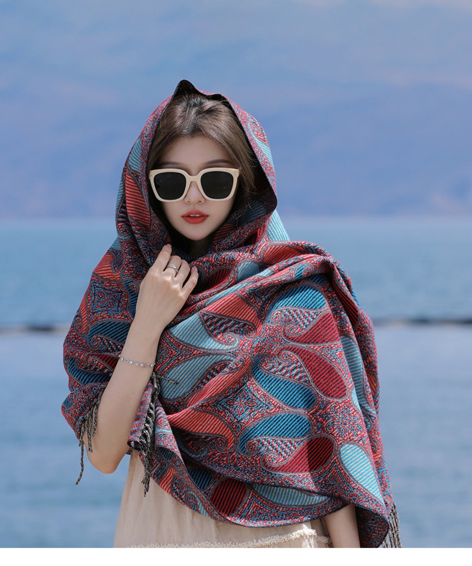 Title 10, Retro Ethnic Style Shawl Women