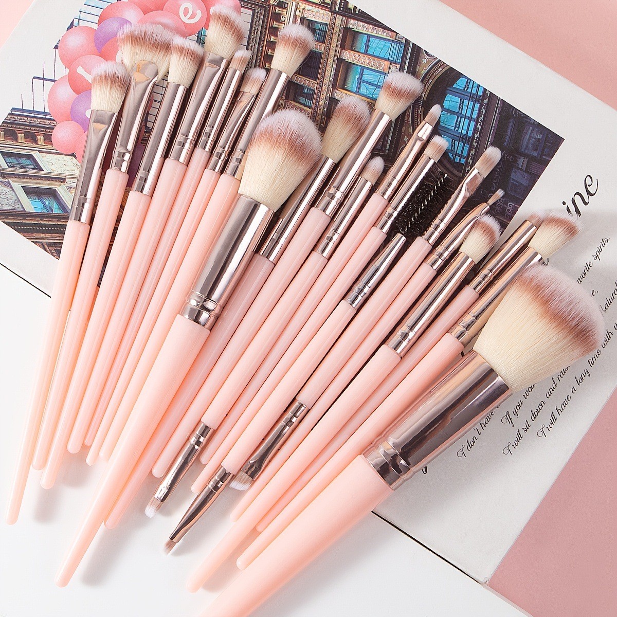 25PCS Make Up Brushes Set Synthetic Eyeliner