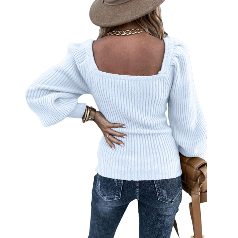 Women's Casual Outerwear Knitted Sweater Flared Sleeve