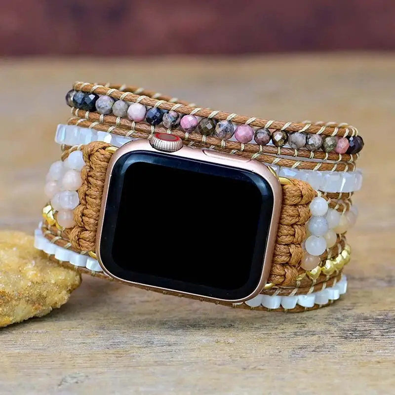 Multilayer Winding Watch Band Bracelet Natural Stone