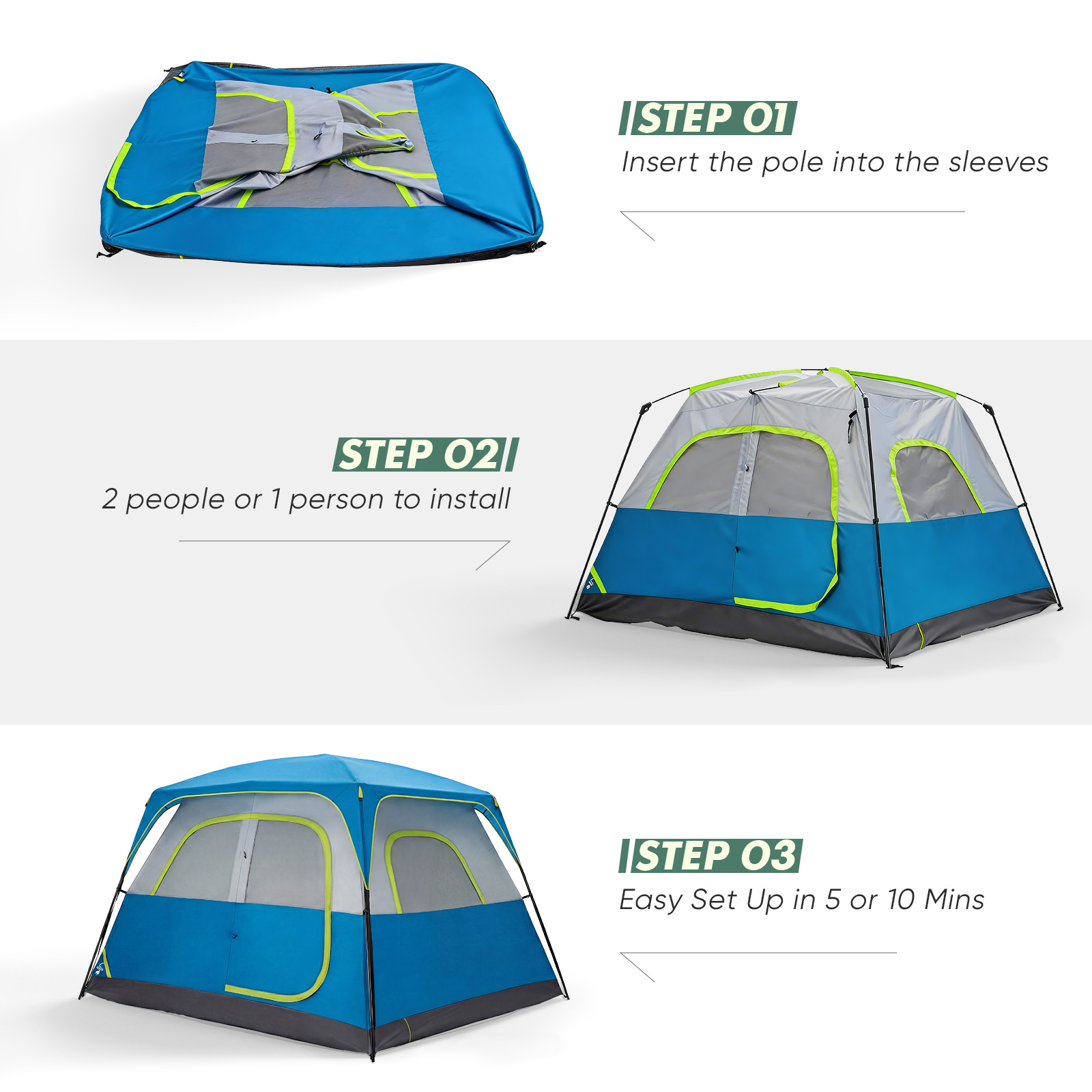 6-person Waterproof And Windproof Family Camping Tent, With Spacious Interior, Easy-to-install Double-layer Tent, Featuring Mesh Windows And Skylights