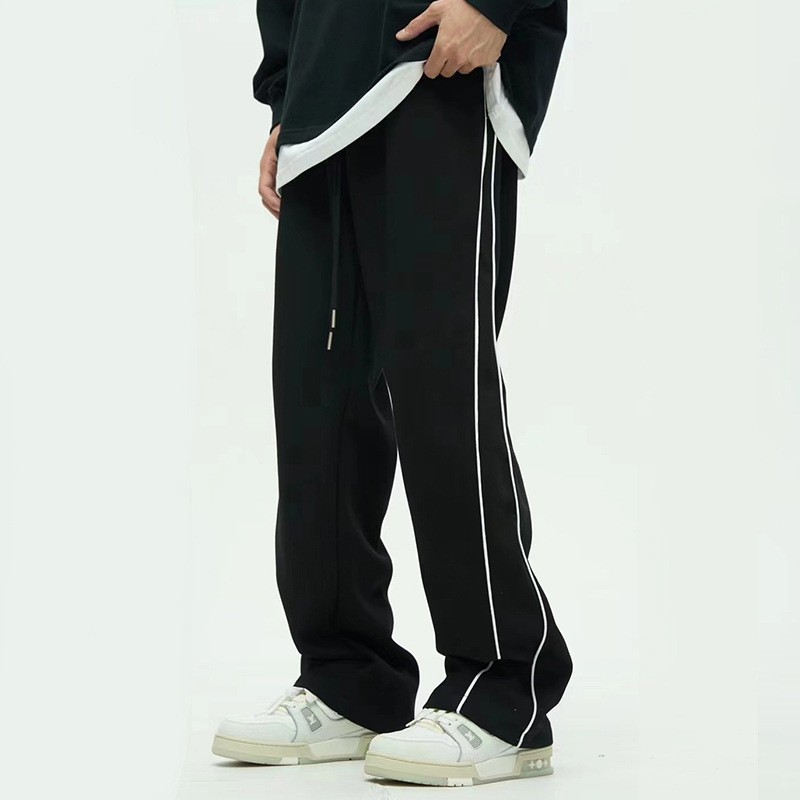 Title 3, Striped Mens and Womens Loose Straight Floor-...