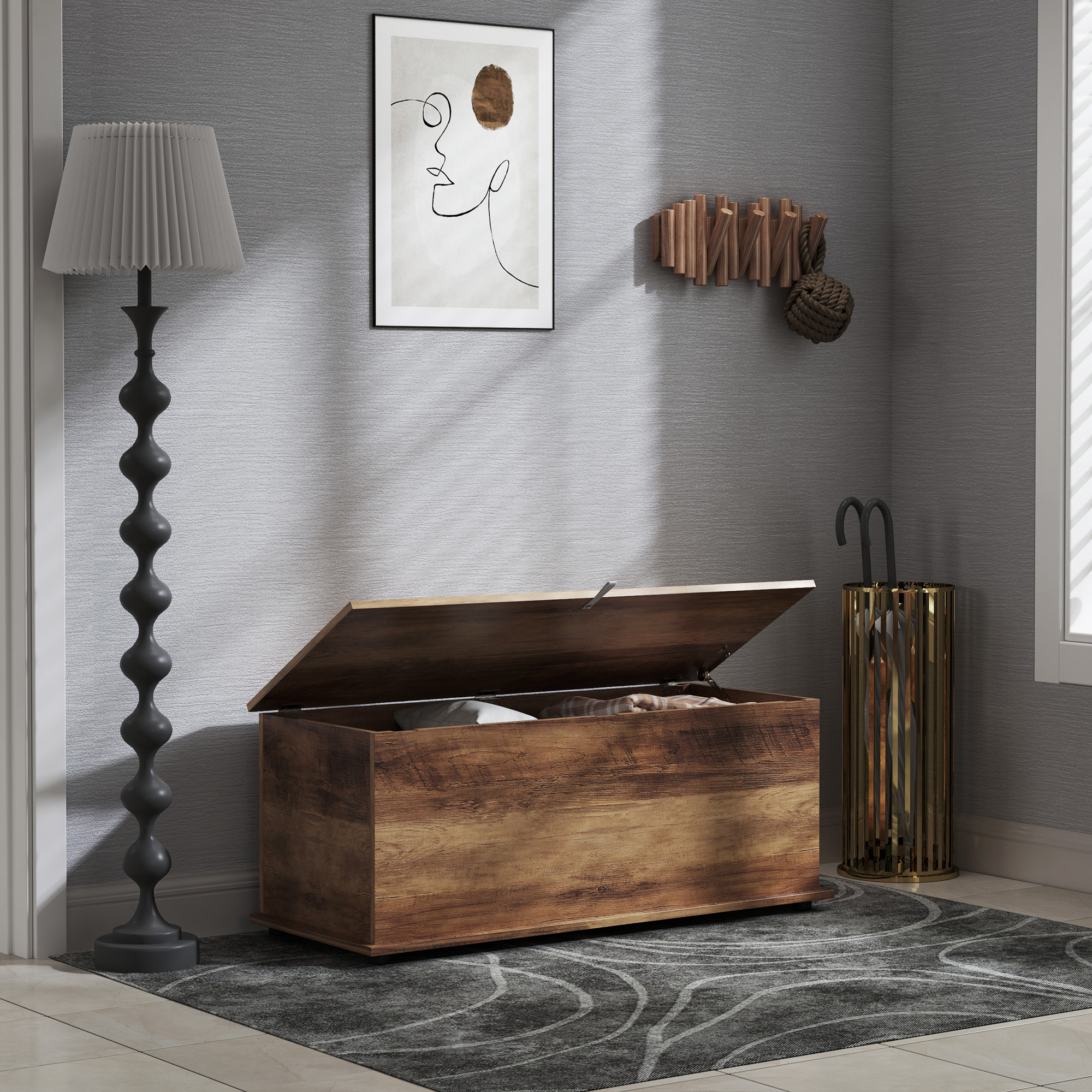 Storage Box,large Capacity 113 Liter Blanket Box,shoe Stool