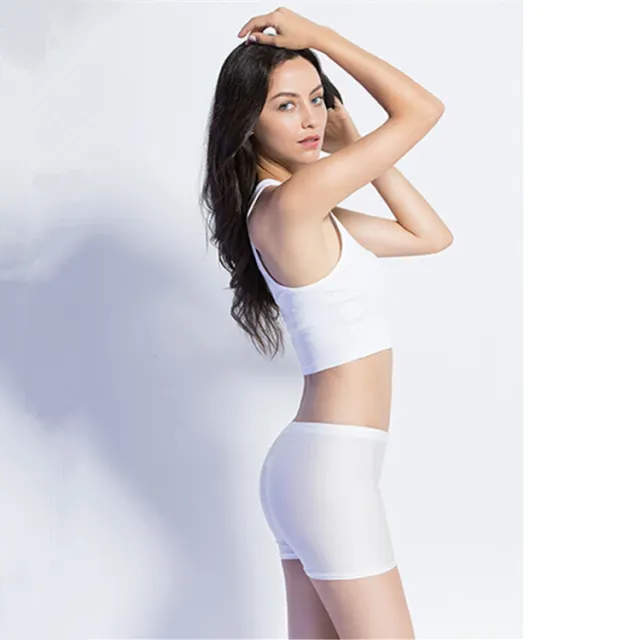 Simple Flat top Anti glare Stretch Solid Color Safety Pants White - Shop at LoveMi