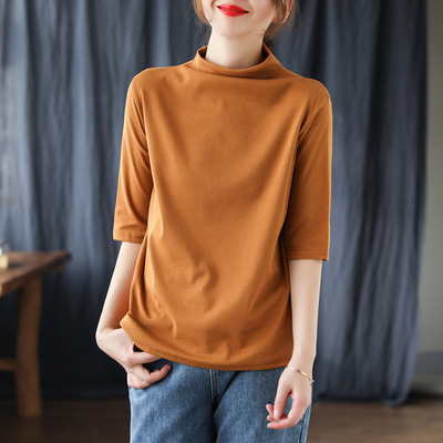 Title 6, New Style Middle-Sleeved Cotton T-Shirt Literar...