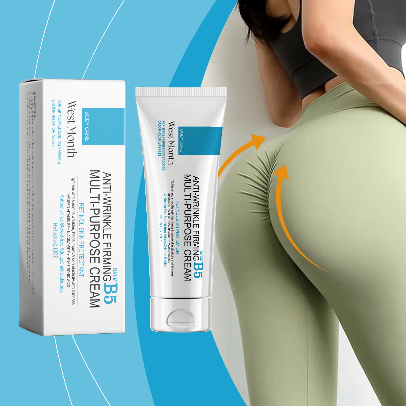 WEST MONTH B5 Body Butter Anti Wrinkle And Firming Cream For Moisturizing, Lifting, Firming, And Fading Fine Lines image 3