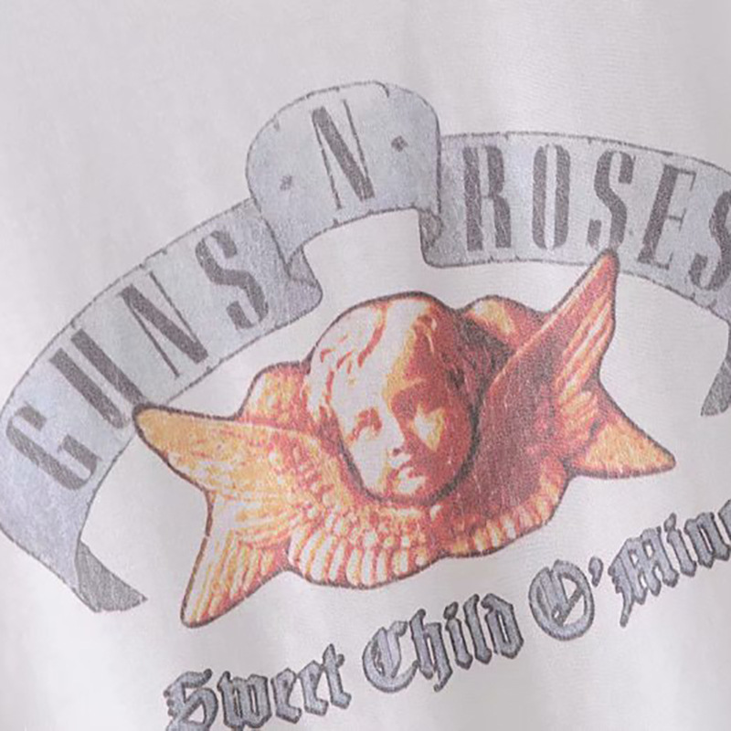 Mermaid Doll Print Short Cropped T-shirt Top Women