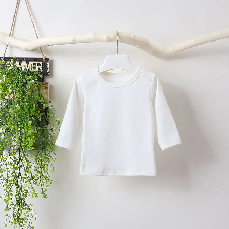 Infant Boys And Girls Baby Solid Color Long Sleeve Top