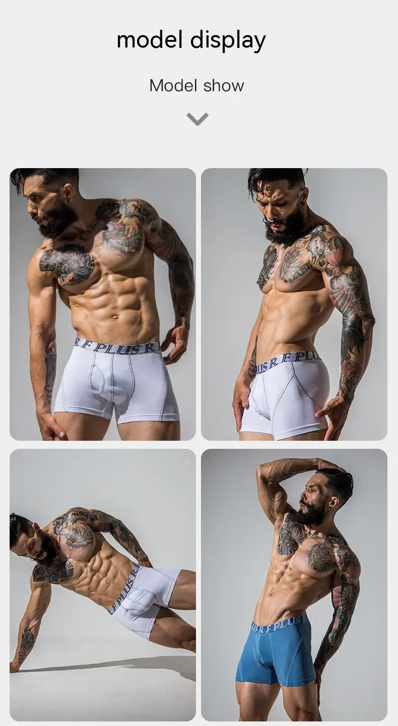 Men's Nylon Mesh Style For Sports Boxers Breathable Wicking