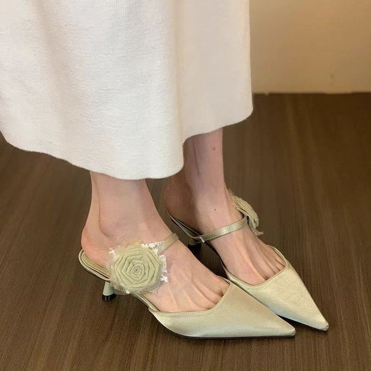 Closed Toe High Heel Mules