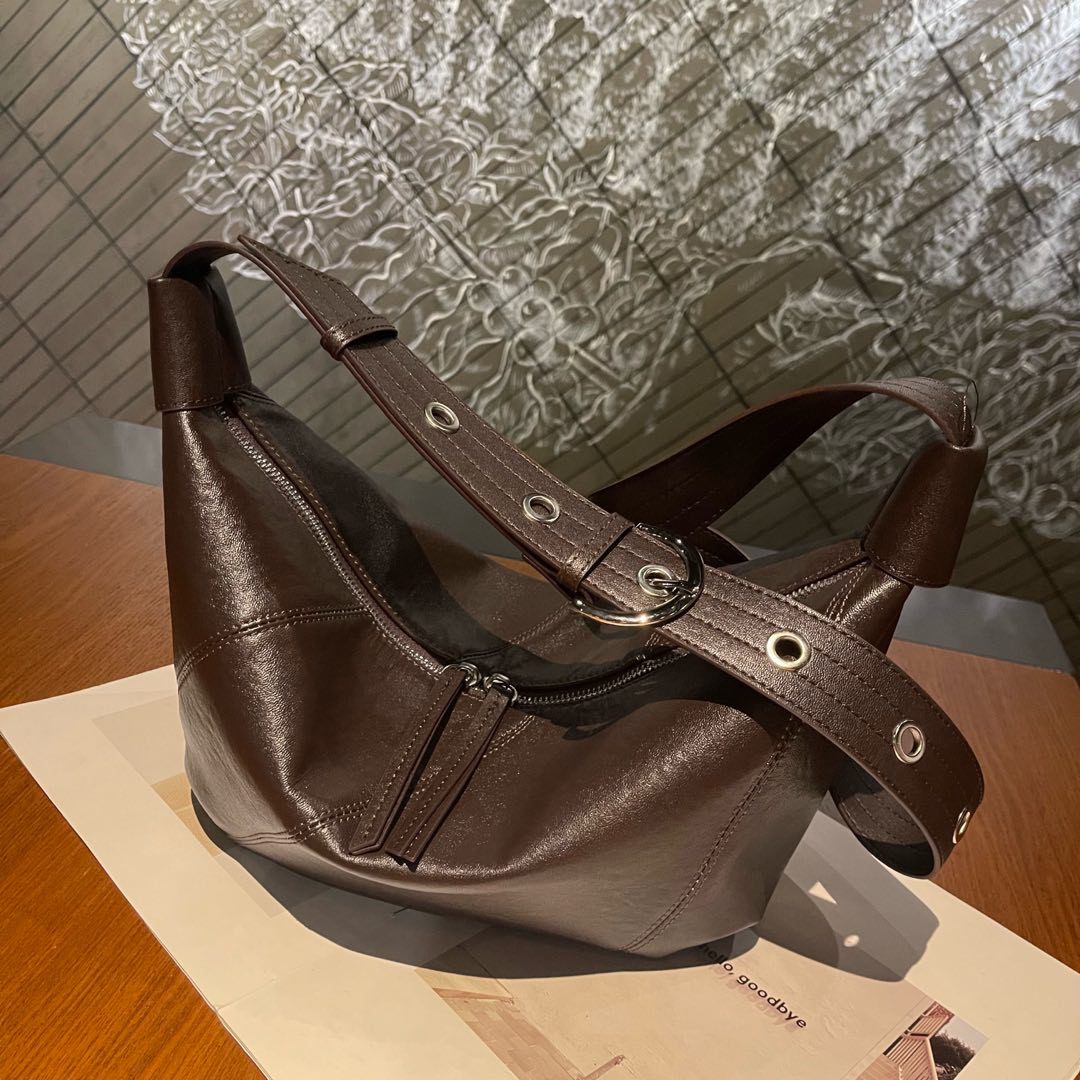 New Top-layer Cowhide Dumpling Bag, High-end Unique Genuine Leather, Light Luxury Fashion, Shoulder, Crossbody, And Underarm Bag For Women — view 6