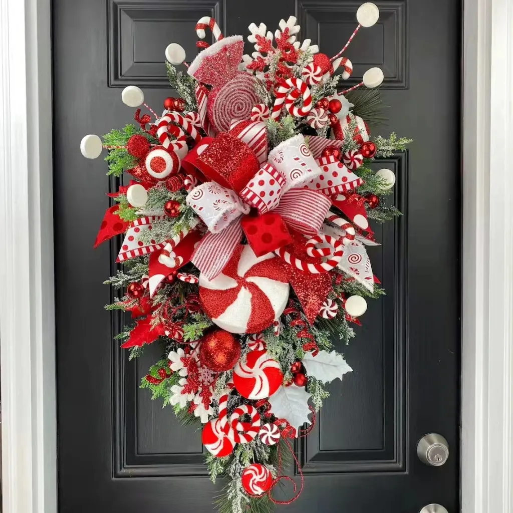 Christmas Upside Down Tree Door Wall Decoration - Candy Upside Down Tree